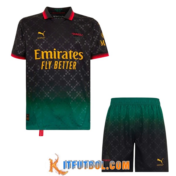 Camisetas Futbol AC Milan Fourth + Cortos Negro 2024/2025