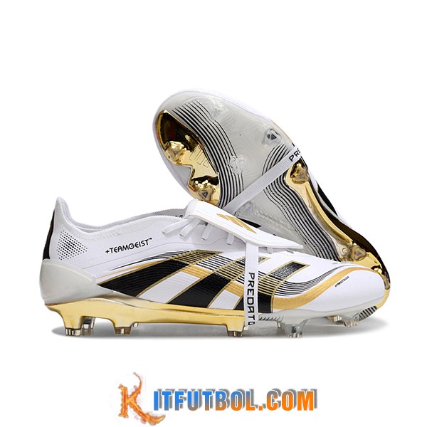 Adidas Botas De Fútbol 25 Predator Elite Tongue FG Blanco/Amarillo/Negro