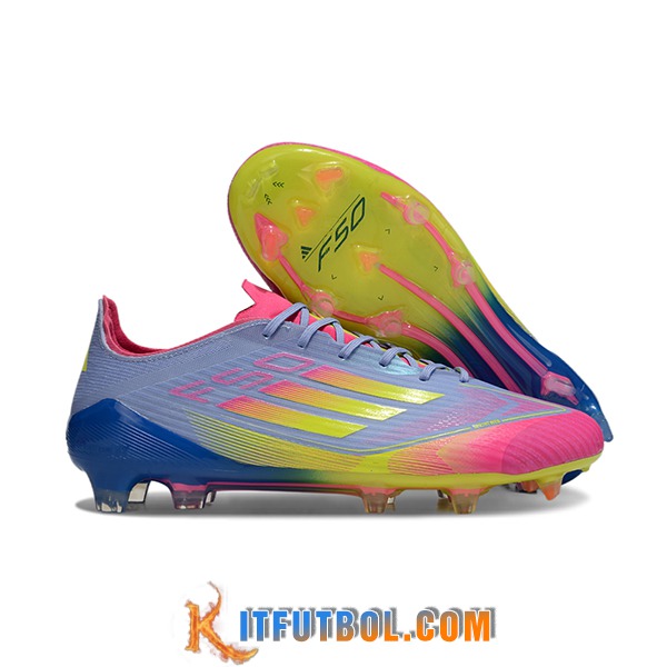 Adidas Botas De Fútbol F50 ELITE FG Azul/Verde/Rosa
