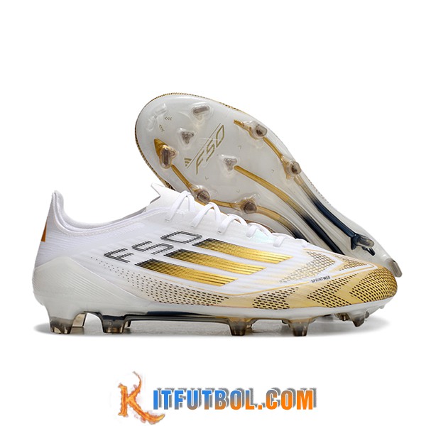 Adidas Botas De Fútbol F50 ELITE FG Blanco/Amarillo/Negro