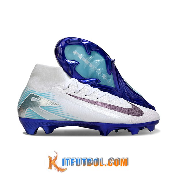 Nike Botas De Fútbol Air Zoom Mercurial Superfly IIX Elite FG Blanco/Azul/Violeta