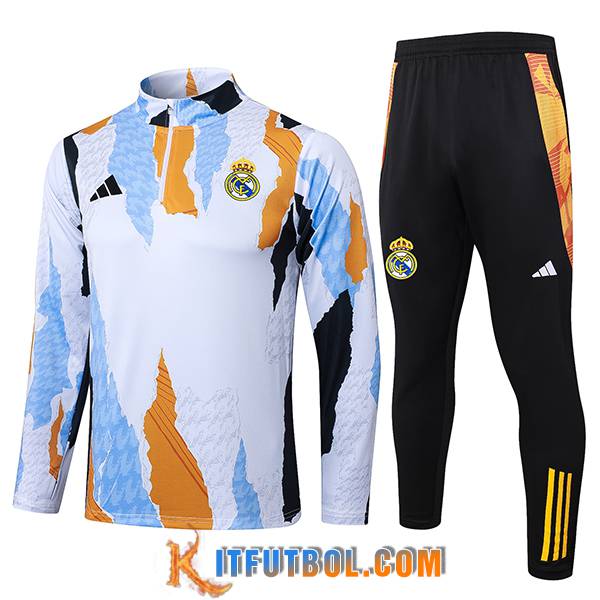 Chandal Equipos De Futbol Real Madrid Blanco/Negro/Naranja/Azul 2025/2026