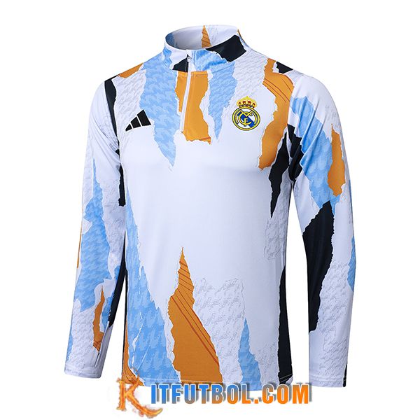 Sudadera De Entrenamiento Real Madrid Blanco/Negro/Naranja/Azul 2025/2026