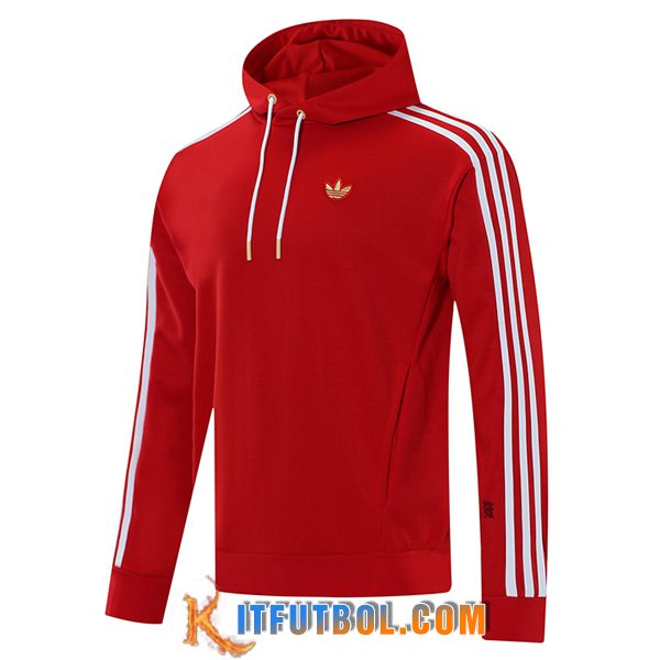 Sudadera De Entrenamiento Capucha Adidas Rojo/Blanco 2025/2026