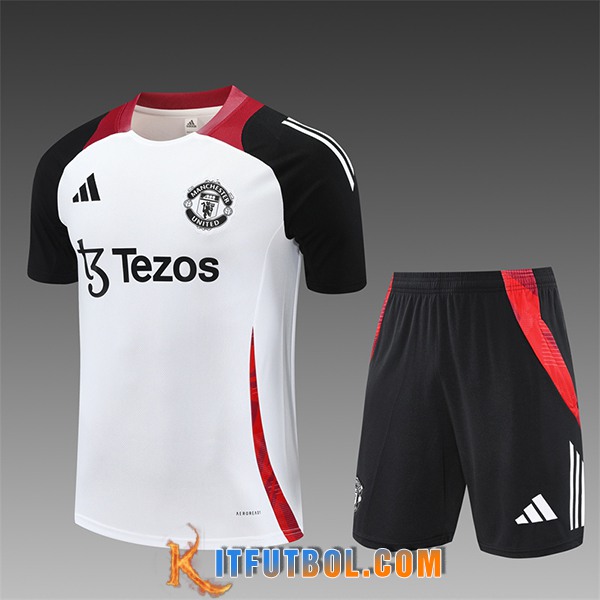 Camiseta Entrenamiento Manchester United Ninos Blanco/Negro/Rojo 2025/2026