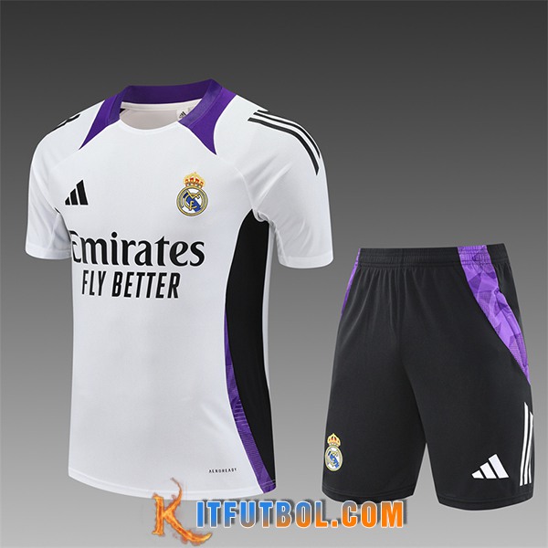 Camiseta Entrenamiento Real Madrid Ninos Blanco/Negro/Violeta 2025/2026