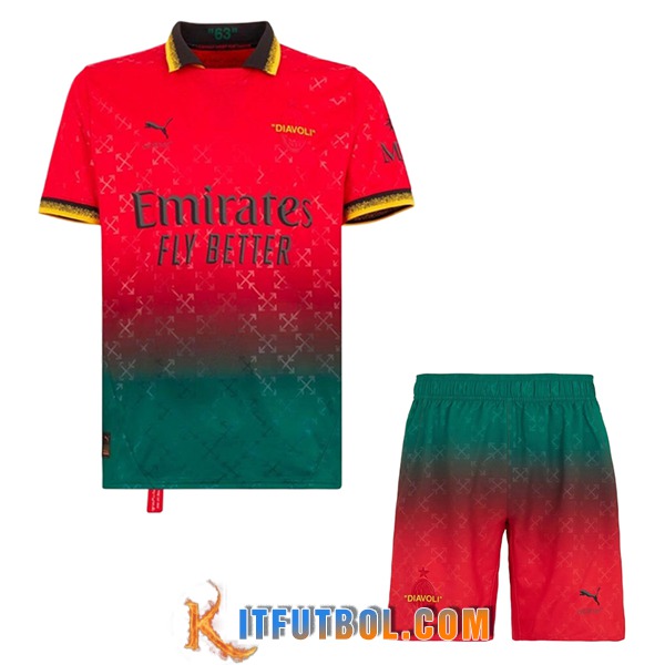 Nueva Camisetas De Futbol AC Milan Ninos Fourth Rojo 2024/2025