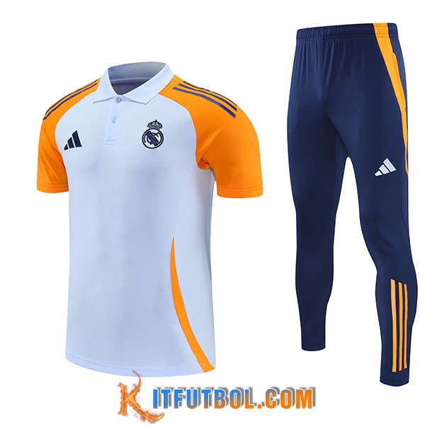 Camiseta Polo Real Madrid Blanco/Naranja 2025/2026