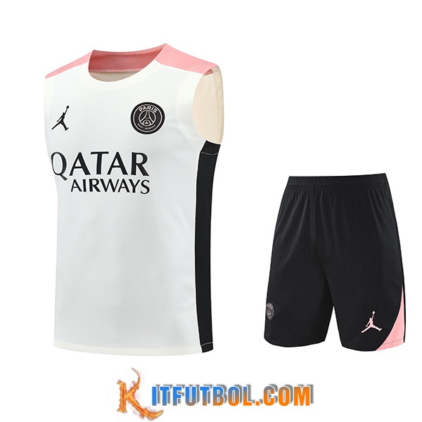 Camiseta Entrenamiento sin mangas PSG Blanco/Negro/Rosa 2025/2026
