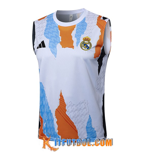 Chalecos De Futbol Real Madrid Blanco/Amarillo/Gris 2025/2026