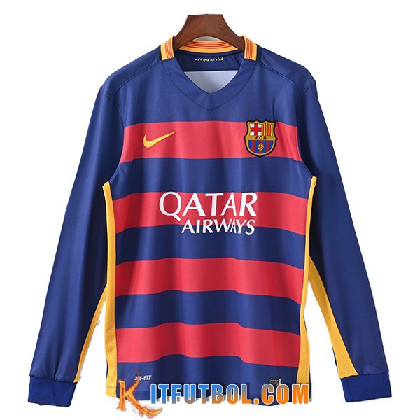 Camisetas De Futbol FC Barcelona Retro Primera Manga Largas 2015/2016