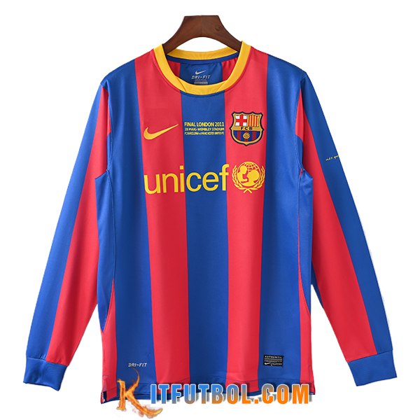 Camisetas De Futbol FC Barcelona Retro Primera Manga Largas 2010/2011