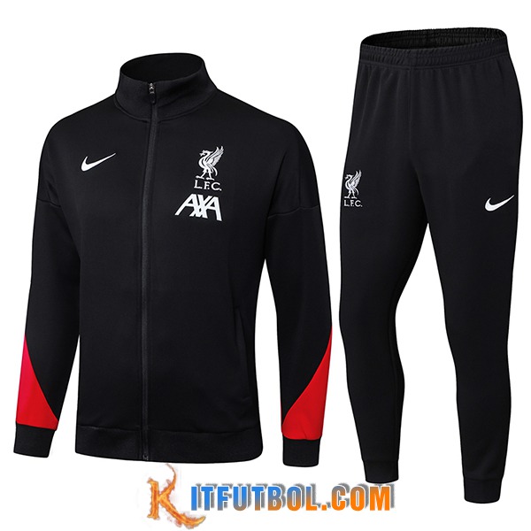 Chandal Equipos De Futbol Chaquetas FC Liverpool Negro/Rojo 2025/2026