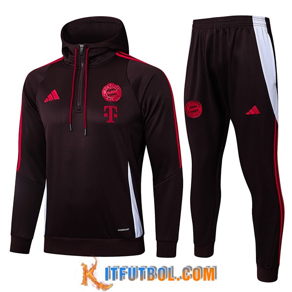 Chaqueta Con Capucha Chandal Bayern Munich Marrón/Blanco 2025/2026