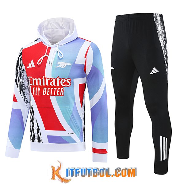 Chaqueta Con Capucha Chandal Arsenal Blanco/Rojo/Azul 2025/2026