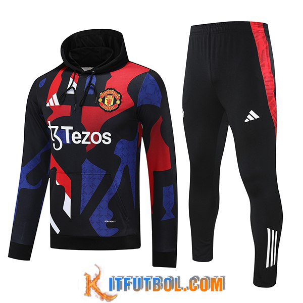 Chaqueta Con Capucha Chandal Manchester United Negro/Rojo/Azul 2025/2026
