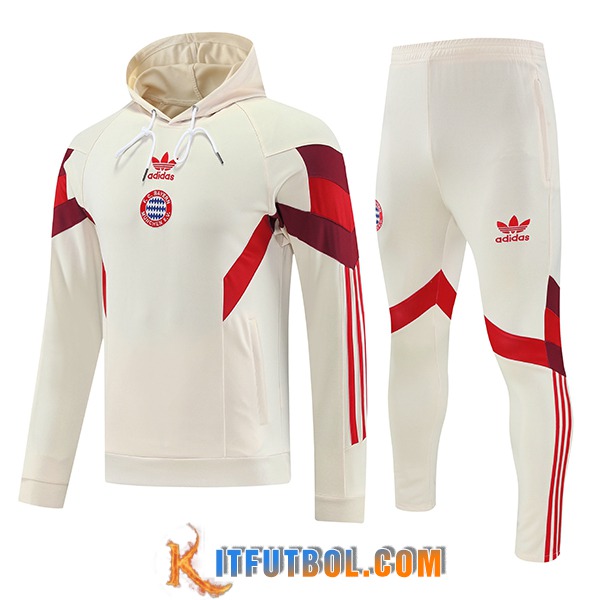 Chaqueta Con Capucha Chandal Bayern Munich Beige/Rojo 2025/2026