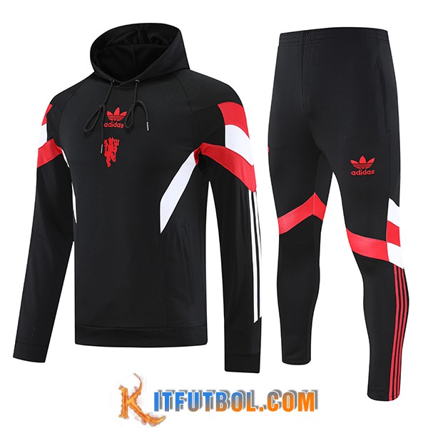 Chaqueta Con Capucha Chandal Manchester United Negro/Rojo/Blanco 2025/2026
