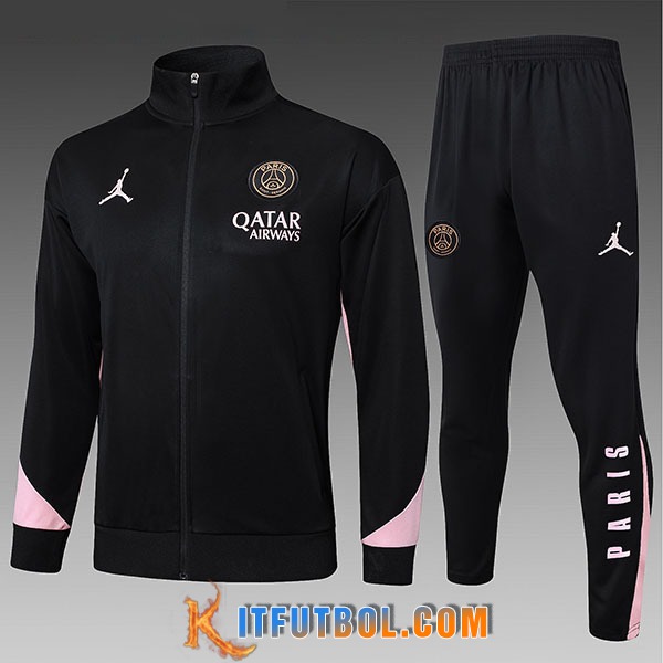 Chandal Equipos De Futbol Chaquetas PSG Ninos Negro/Rosa 2025/2026