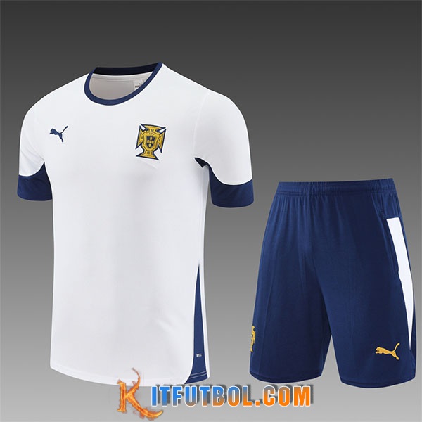 Camiseta Entrenamiento Portugal Ninos Blanco/Azul 2025/2026