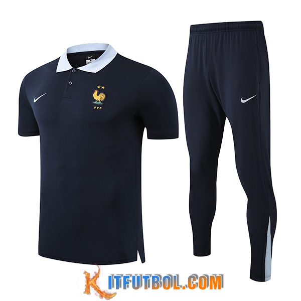 Camiseta Polo Francia Negro 2025/2026
