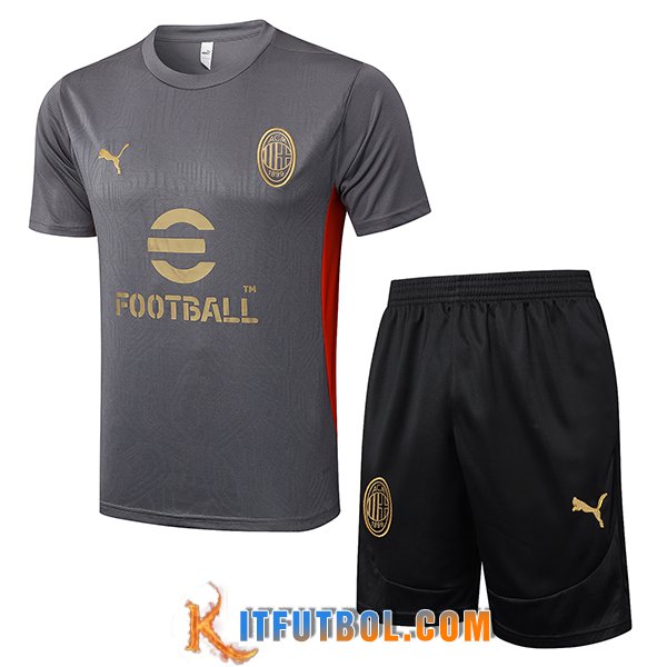 Camiseta Entrenamiento AC Milan Gris/Negro 2025/2026