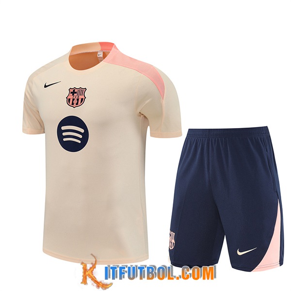 Camiseta Entrenamiento FC Barcelona Beige/Rosa 2025/2026