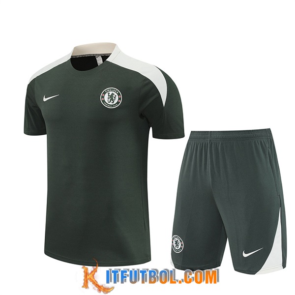 Camiseta Entrenamiento FC Chelsea Verde/Blanco 2025/2026