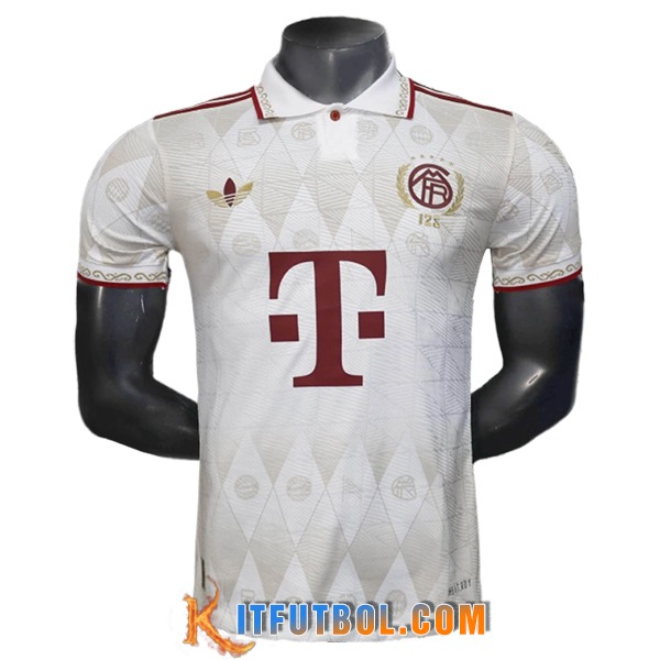 Camiseta Polo Bayern Munich Beige/Rojo 2025/2026