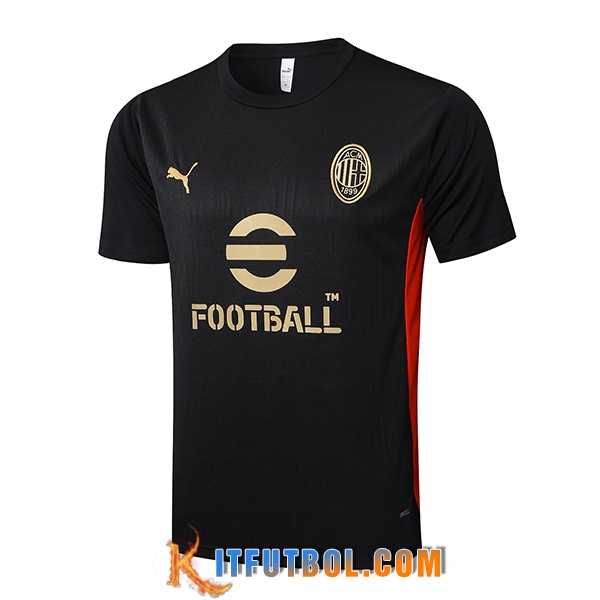 Camiseta Entrenamiento AC Milan Negro/Rojo 2025/2026
