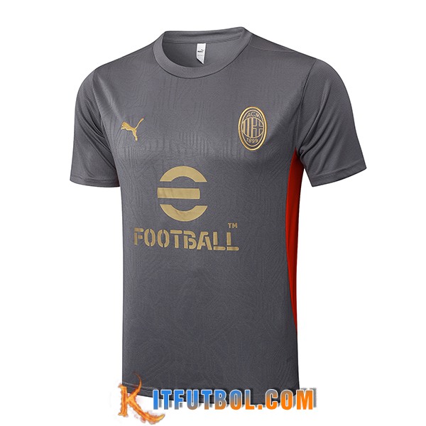 Camiseta Entrenamiento AC Milan Gris/Negro 2025/2026