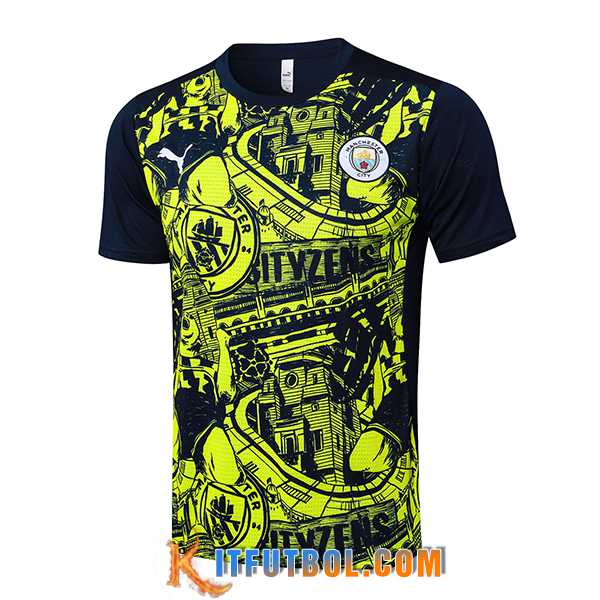 Camiseta Entrenamiento Manchester City Negro/Verde 2025/2026