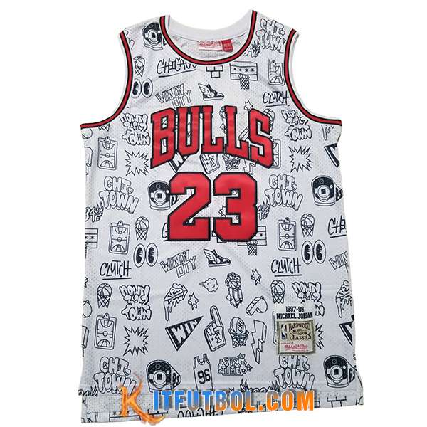 Camisetas NBA Chicago Bulls (JORDAN #23) 2025/26 Blanco/Negro/Rojo