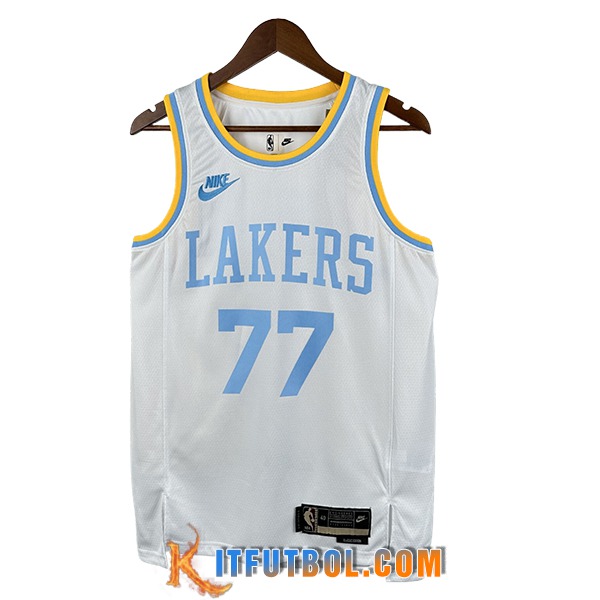 Camisetas NBA Los Angeles Lakers (DONCIC #77) 2025/26 Blanco/Azul
