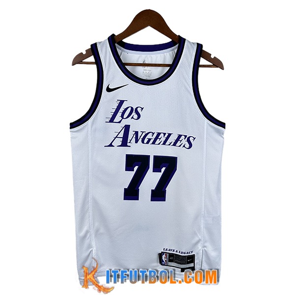 Camisetas NBA Los Angeles Lakers (DONCIC #77) 2025/26 Blanco/Negro