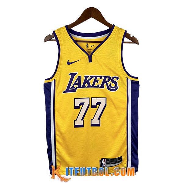 Camisetas NBA Los Angeles Lakers (DONCIC #77) 2025/26 Amarillo/Violeta/Blanco