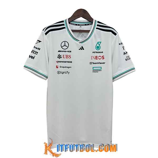 Camiseta de manga corta Mercedes Benz F1 Team Blanco/Negro/Verde 2025