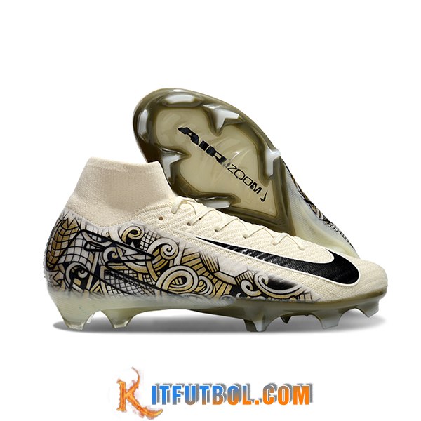 Nike Botas De Fútbol Air Zoom Mercurial Superfly IIX Elite FG Beige/Negro