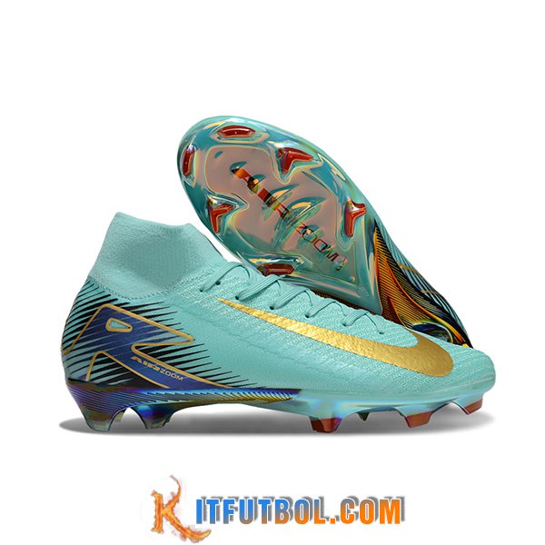 Nike Botas De Fútbol Air Zoom Mercurial Superfly IIX Elite FG Verde/Azul/Amarillo