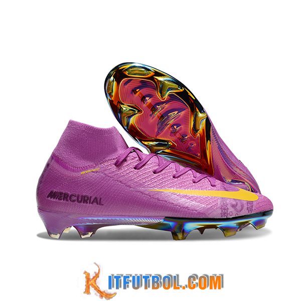 Nike Botas De Fútbol Air Zoom Mercurial Superfly IIX Elite FG Violeta/Amarillo