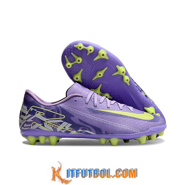 Nike Botas De Fútbol AIR ZOOM MERCURIAL VAPOR XVI ACADEMY X MBAPPE AG Violeta/Verde