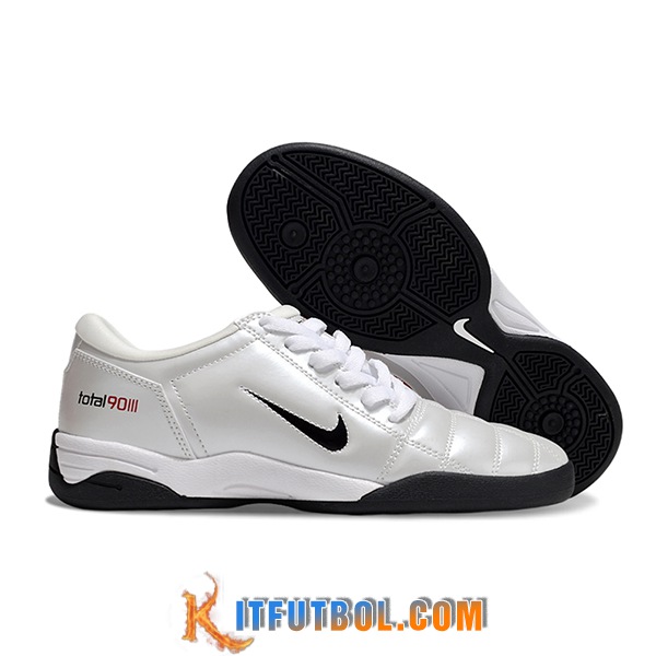 Nike Botas De Fútbol T90 IC Blanco/Negro