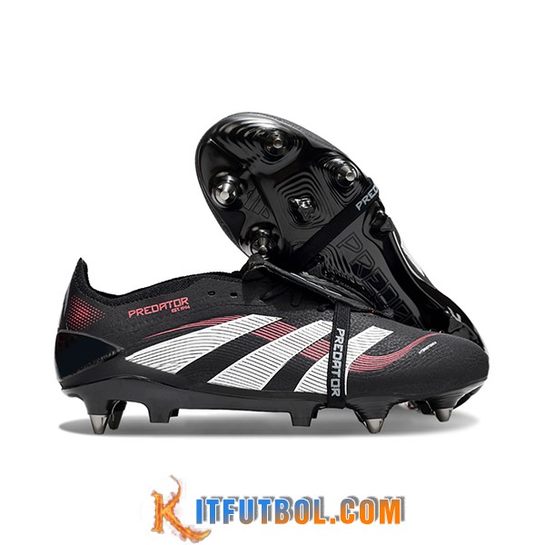 Adidas Botas De Fútbol 25 Predator Elite Tongue SG Negro/Blanco/Rojo