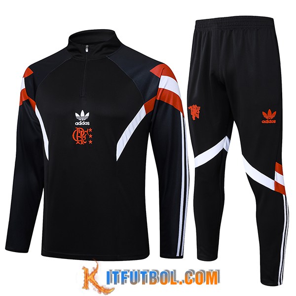 Chandal Equipos De Futbol Flamenco Negro/Blanco/Rojo 2025/2026