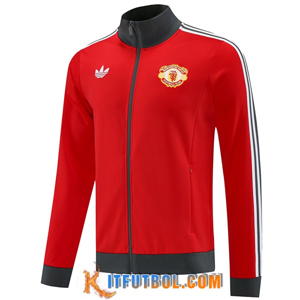 Camiseta Entrenamiento Chaquetas Manchester United Rojo/Gris 2025/2026