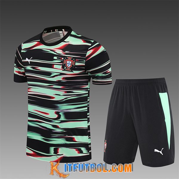 Camiseta Entrenamiento Portugal Ninos Negro/Verde 2025/2026