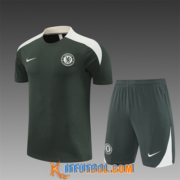 Camiseta Entrenamiento FC Chelsea Ninos Verde/Blanco 2025/2026