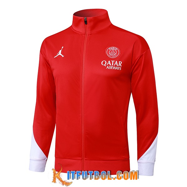 Chaquetas Futbol PSG Rojo/Blanco 2025/2026