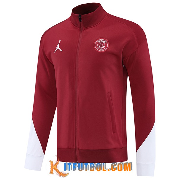 Chaquetas Futbol PSG Rojo/Blanco 2025/2026 -02