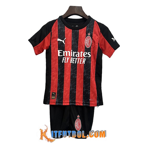 Camisetas De Futbol AC Milan Ninos Primera 2025/2026